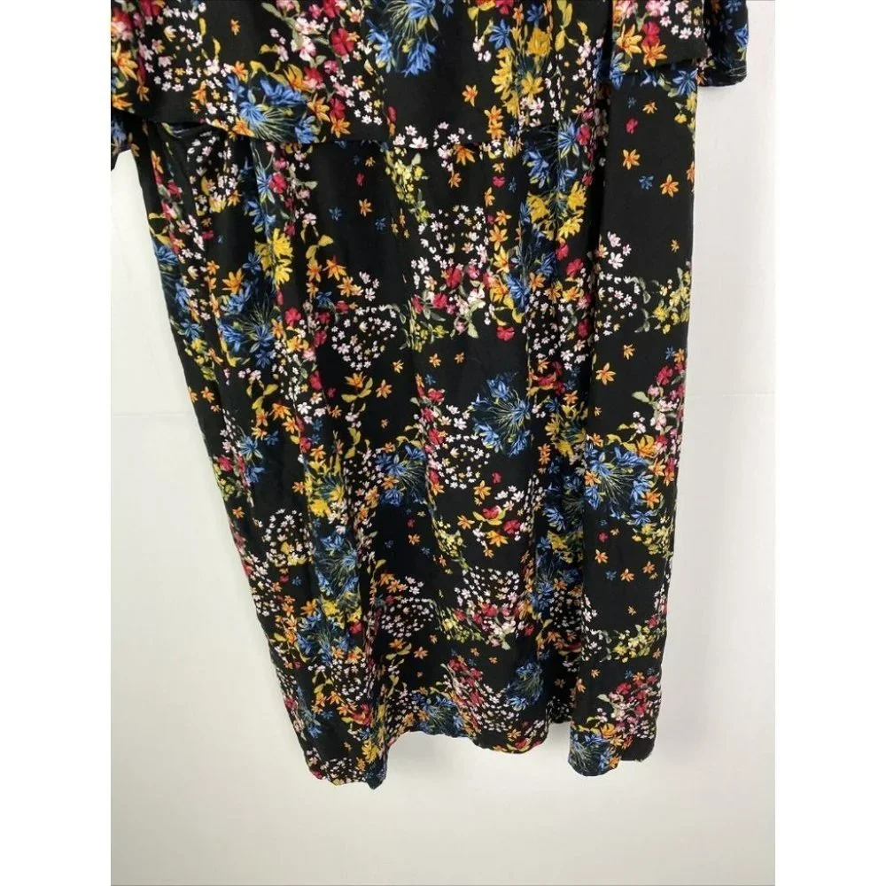 Target Size 18 Black Floral Off Shoulder Shift Dress - Picture 8 of 8